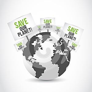 Save our planet banners on earth design