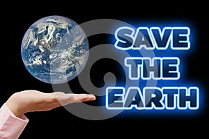 Save our planet earth. Ecology concept (World Environment Day or Earth Day).
