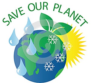 Save our planet earth header banner or message