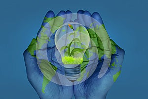 Save our world and energy concept
