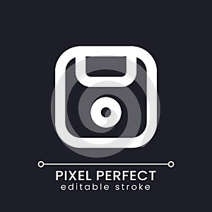 Save pixel perfect white linear ui icon for dark theme