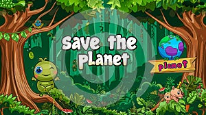 Save the planet - cartoon forest environment awareness