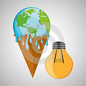 Save planet design. ecology icon. Think green concept, vector illustration