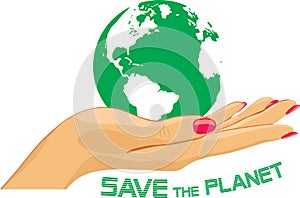 Save the planet. Drawing for ecology design