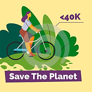 Save planet and ride bicycle, ecology alternative