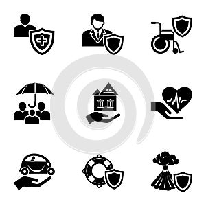 Save the property icons set, simple style