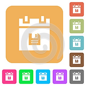 Save schedule data rounded square flat icons
