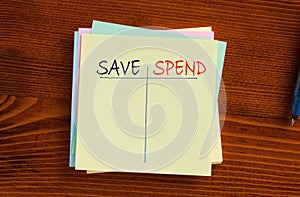 Save Spend Concept