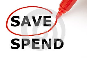 Save or Spend with Red Marker