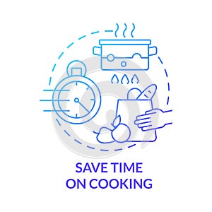 Save time on cooking blue gradient concept icon