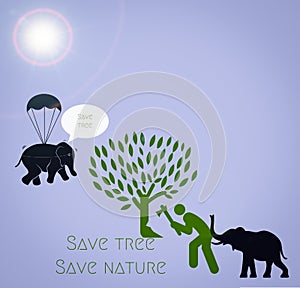 Save tree illustration design