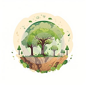 save tree save earth icon concept generative AI