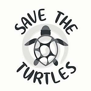 Save the turtles. Vsco girls. Design for cards, brochures, poster and other promotional materials. photo