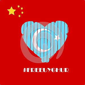 Save Uyghur vector Illustration. Uyghur people and the world. Uyghur people been discriminate by their government. Freedom from di photo