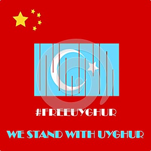 Save Uyghur vector Illustration. Uyghur people and the world. Uyghur people been discriminate by their government. Freedom from di photo