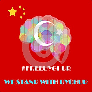 Save Uyghur vector Illustration. Uyghur people and the world. Uyghur people been discriminate by their government. Freedom from di photo