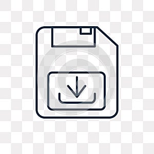 Save vector icon isolated on transparent background, linear Save