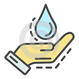 Save water drop icon color outline vector