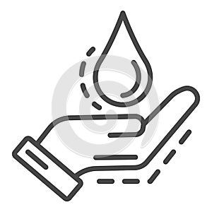 Save water drop icon, outline style