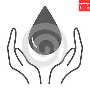 Save water glyph icon