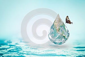 Save water and green environment protection concept: Elements of this image furnished by NASA