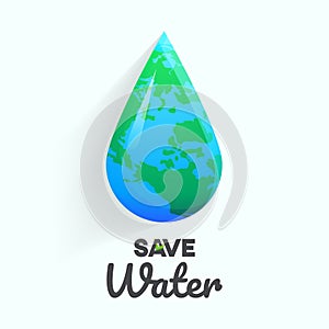 Save water with hand help world graphic design vector