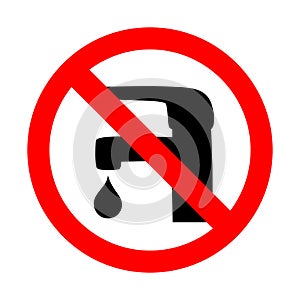 Save water sign faucet icon.
