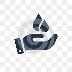 Save water vector icon isolated on transparent background, Save