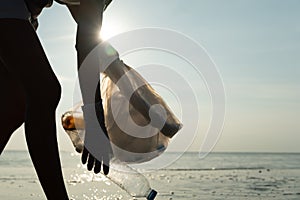 Save water. Volunteer pick up trash garbage at the beach and plastic bottles are difficult decompose prevent harm aquatic life.