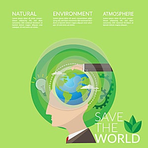 Save the world concept for World Environment Day campaign poster