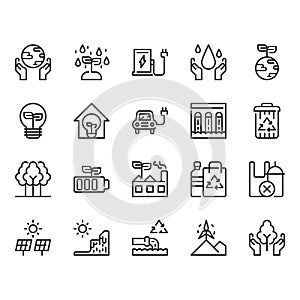 Save the world icon set.Vector illustration