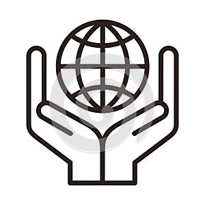 Save the world sign. Symbol for save earth
