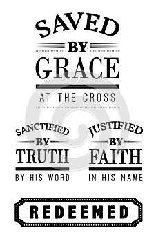 Saved by Grace Christian Emblem Lettering collection