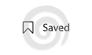 Saved, Ribbon, Social Media Icon. Bookmark Symbol Vector