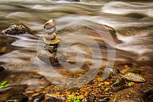 Savegre River whit stones in zen position. Costa Rica photo
