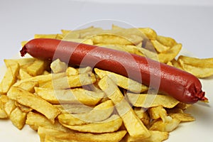 Saveloy and chips