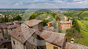 savignano sul panaro photo of the village with drone panoramic view