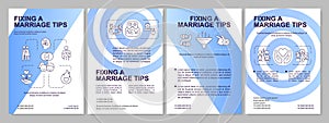 Saving broken marriage tips blue gradient brochure template