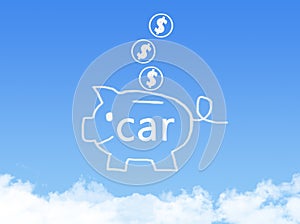 Saving for car with cloud shape