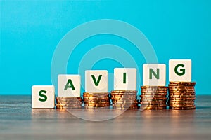 Saving with clock,table of coins