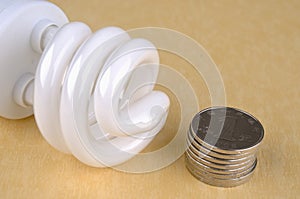 Saving electricity lamp and coins