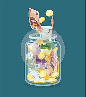 Saving flat money jar