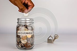 Saving Insurance Home Money Glass Jar