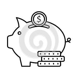 Saving  Line Style vector icon which can easily modify or edit