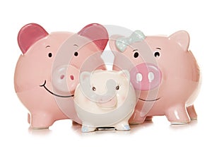 Saving money as a family piggy banks
