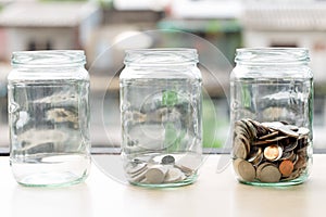 Saving money coin accumulated