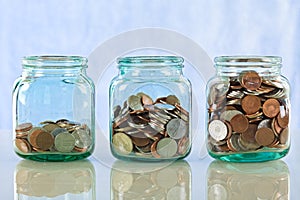 Saving money in old jars