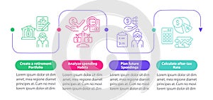 Saving for pension vector infographic template