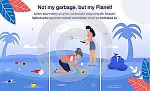 Saving Planet from Plastic Waste Vector Banner