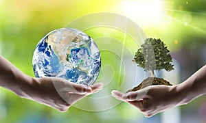 Saving world Ecology concept. Elements of this image furnished by NASA